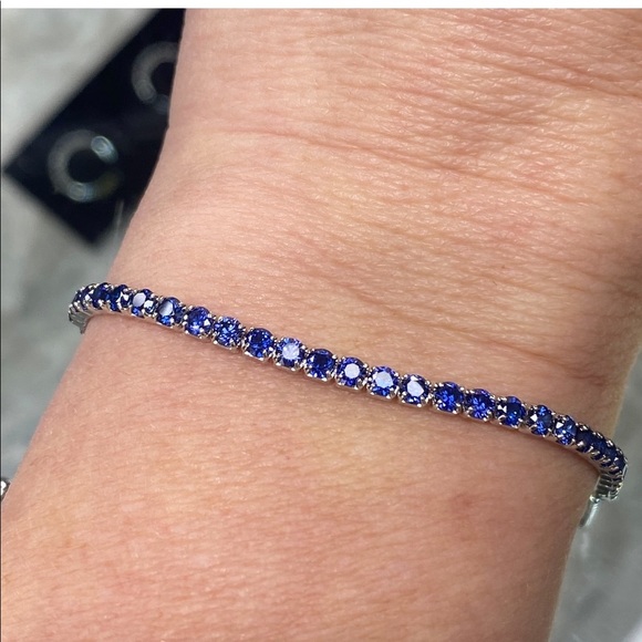 AZL Diamond Sapphire Ruby Bolo Tennis Bracelet Bundle ~ Set of 3 Bracelets - Picture 8 of 16